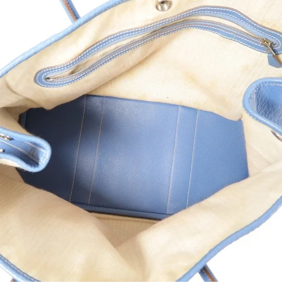 ✨🛍️ Hermes Negonda Leather Garden Party 36 Tote in Blue Jean - Picture 7 of 9
